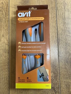 Avit Screwdriver Set - 4 Piece Set AV05011 Comfort Grip Pozi Drive & Slotted