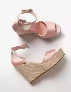 Penelope Chilvers Pink Corfu Atelier Satin Espadrille - Tea Rose UK 7 BNIB - Picture 1 of 6