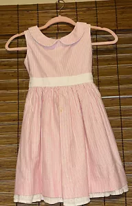 Vestido rosa guinga Busy Bees para niñas con detalles de ojales talla 7 - Imagen 1 de 7
