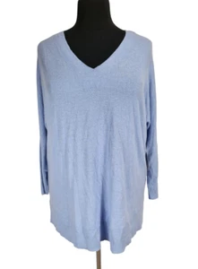 BOUTIQUE Pullover Túnica Garza Azul Tejido Mujer Talla Grande 1X Cuello en V Manga Dolman - Imagen 1 de 8