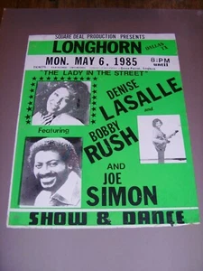 DENISE LASALLE - BOBBY RUSH - JOE SIMONE - SOUL PÓSTER VINTAGE LONGHORN, DALLAS, TX - Imagen 1 de 4