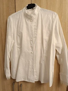 Pierre Marcel Trachtenbluse weiß Gr. 46 Bluse für Dirndl Baumwolle Spitze - Bild 1 von 5