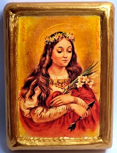 Heilige Filomena Santa Philomena katholische anglikanische & orthodoxe Ikone Plakette - Bild 1 von 9