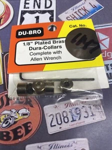 Du-Bro 139 1/8" Plated Brass Dura-Collars w/Wrench (4 pcs) NewInPack USA Shipped - Picture 1 of 5