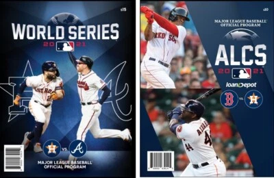 2021 ALCS & WORLD SERIES TWO PROGRAM SET ASTROS VS RED SOX BRAVES MLB CHAMPIONS - Image 1 of 3