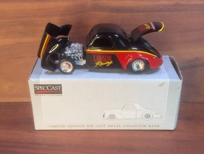 SpecCast Lawson Racing 1941 Willys Coupe Street Rod Die Cast Metal Bank Liberty - Image 1 of 4