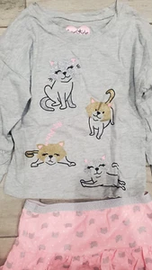 Freestyle Revolution Pink & Gray Cute Kitty Cat Set w/Glitter for Girls, Size 7 - Picture 1 of 6