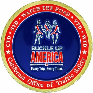 LA Police Buckle Up Challenge Coin - Picture 1 of 2