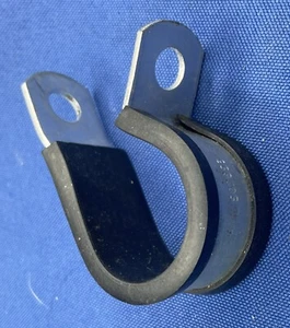 (15) Rubber Cushioned Galvanized Steel Cable Clamp, Hose Clamp, Pipe Clamp 1" ID - Picture 1 of 5