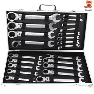 Gelenk Ratschenschlüssel Set Ring Maul Schlüssel Satz 6-32mm Werkzeug 22 tlg DHL - Bild 1 von 14