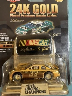 Nascar Racing Champions 24K Gold Plated Precious Metals Series Car #33 Schrader - Image 1 of 3