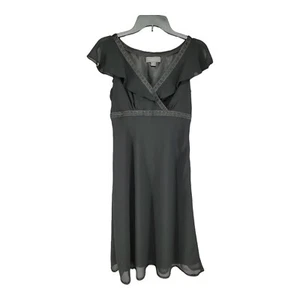Liz Claiborne Damen Kleid formell Cocktail 6P lang schwarz Perlenbesatz - Bild 1 von 12
