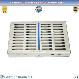 DNTAL SURGICAL AUTOCLAVE STERILIZATION CASSETTES RACKS BOX FOR 10 INSTRUMENTS - Picture 1 of 6