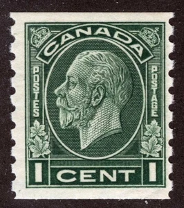 Canada Sc 205 Green 1¢ p.8 1/2 Coil Single Mint Never Hinged Original Gum - Picture 1 of 1