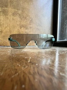 Emporio Armani Y2K Sunglasses 632 S 432 Vintage 2000s Green Rimless Wrap Shield - Picture 1 of 16