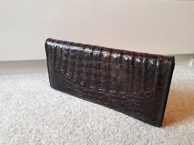 POCHETTE SAC A MAIN EN CUIR CROCODILE 70'S - Photo 1/4