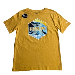 Boys Hurley Size M Outdoor Explorers Ocean S/S T-Shirt, Yellow Soft Everyday NWT - Picture 1 of 7