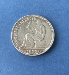 IBERMONEDA| España 1pta. 1933 República MBC++ - Bild 1 von 2
