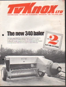 Folleto folleto empacadora pick-up TV Knox "340" - Imagen 1 de 1