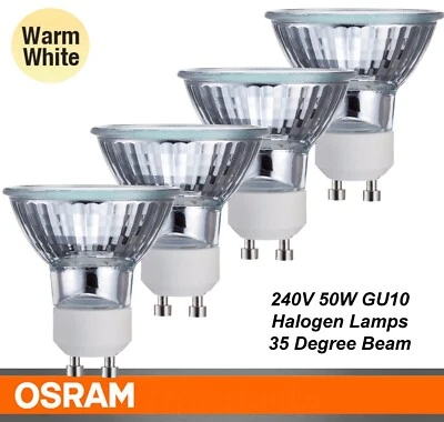 4 x 50W GU10 Halogen Reflector Globes Bulbs Lamp Dimmable 240V OSRAM Warm White - Image 1 of 4