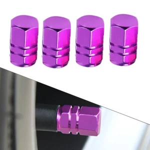 Purple Auto Car Wheel Tyre Tire Rim Air Stem Valve Caps Dust Cover Accessories - Picture 1 of 14