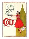 you bet she does Parody Colt for Christmas gun ammo metal tin sign house decor