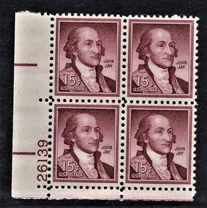 Liberty series Scott 1046 dry print untagged fifteen cent MNH PB4 plate 26139 - Picture 1 of 2