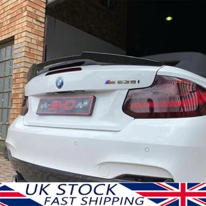 FOR BMW 2 SERIES F22 COUPE F87 M4 STYLE GLOSS BLACK REAR BOOT TRUNK LIP SPOILER - Picture 1 of 16