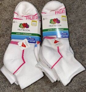 Women’s Fruit of the Loom Ankle CoolZone Socks, Size 8-12, 12 pairs