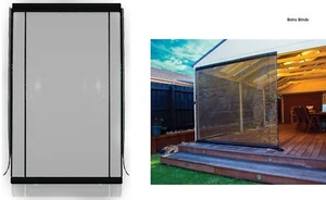 90 x 240cm Charcoal Tinted Heavy Duty PVC Cafe Style Outdoor Bistro Blind Patio - Picture 1 of 3