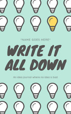 IDEA JOURNAL -  DIGITAL PRINTABLE FILE - PDF - Customise your name on cover
