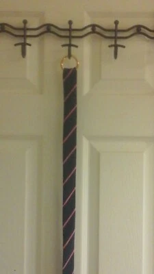 Ralph Lauren Belt,  Women's polyester  Blue Pink Stripes, Gold Buckle 42" long  - Image 1 of 4