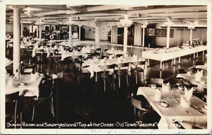 Postal con foto RPPC comedor Smorgasbord Top of Ocean casco antiguo de Washington - Imagen 1 de 2