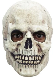 Adult Halloween Deluxe White Latex Skull Mask - Picture 1 of 1