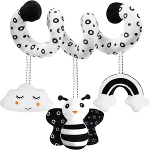 Baby Spiral Hanging Stroller and Car Seat Toys Black White High Contrast... - Picture 1 of 7