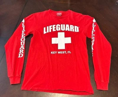 CAMISETA Key West Florida Beach Natación Rescate Roja MANGA LARGA S Foto 1 de 4