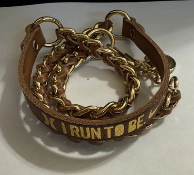 NIB Nike Womens Marathon San Francisco 2011 I Run To Be…. Leather Wrap Bracelet - Image 1 of 4