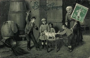 Ak Bonne Année, Kinder, Katze - 4830994 - Picture 1 of 2