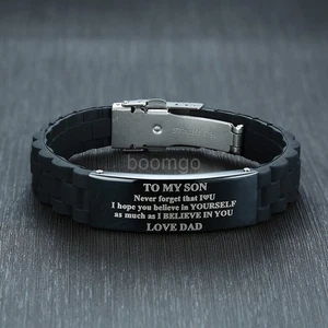 To My Son Bracelet Bangle Inspirational Encourage From Love Mom Dad Gift HOT - Picture 1 of 10