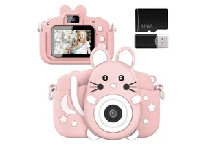 Gofunly Kinder-Digitalkameras, 2,0 Zoll Kinderkamera mit Silikonhülle, Pink  - Bild 1 von 9