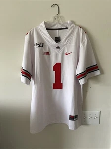 Parche de camiseta para hombre Nike Ohio State Buckeye Justin Fields 150th talla grande blanco - Imagen 1 de 6