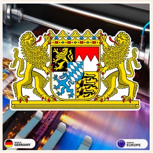 Bayern - großes bayerische Staatswappen - Aufkleber 10x6 cm (2 Stück) - Picture 1 of 3