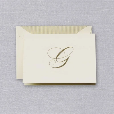 NEW Crane & Co Engraved G Initial Note Card Set 10pce - Image 1 of 2