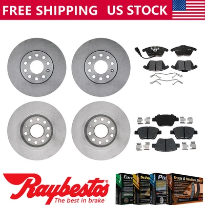 Rotores de freno delanteros traseros y pastillas de freno de cerámica para Volkswagen Golf 2011-2012 Foto 1 de 4