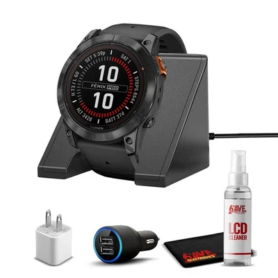 Garmin Fenix 7X Pro Solar, Cristal, Gris Pizarra Acero, Negro con Accesorios Foto 1 de 4