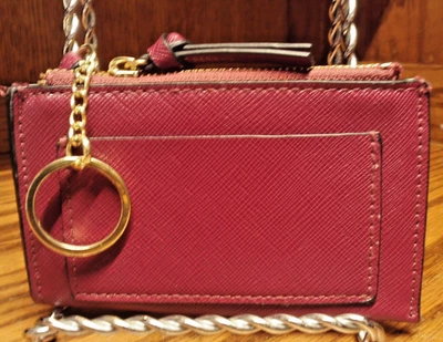 Cartera/tarjetero MERONA con cremallera borgoña 5"x 3" imitación cuero-objetivo 2016 1010 Foto 1 de 4