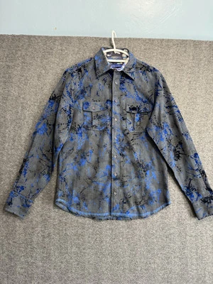 Camisa Georg Roth Los Angeles Para Hombre Mediana M Azul Gris Manga Larga Abotonada Foto 1 de 4