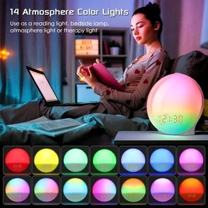 Alarm Clock Wake Up Light with Sunrise/Sunset Simulation Dual Alarms FM Radio - Picture 1 of 15