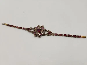 Antikes Silber Armband 925 Granat Und Rubine Wunderschön / 20cm lang - Bild 1 von 9
