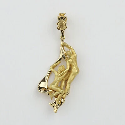 Large Brevetto Italy 18k Yellow Gold "Adam & Eve" Pendant - Image 1 of 3